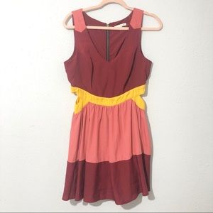 CHORDS Color Block Cut Out Sheath Dress Size 7